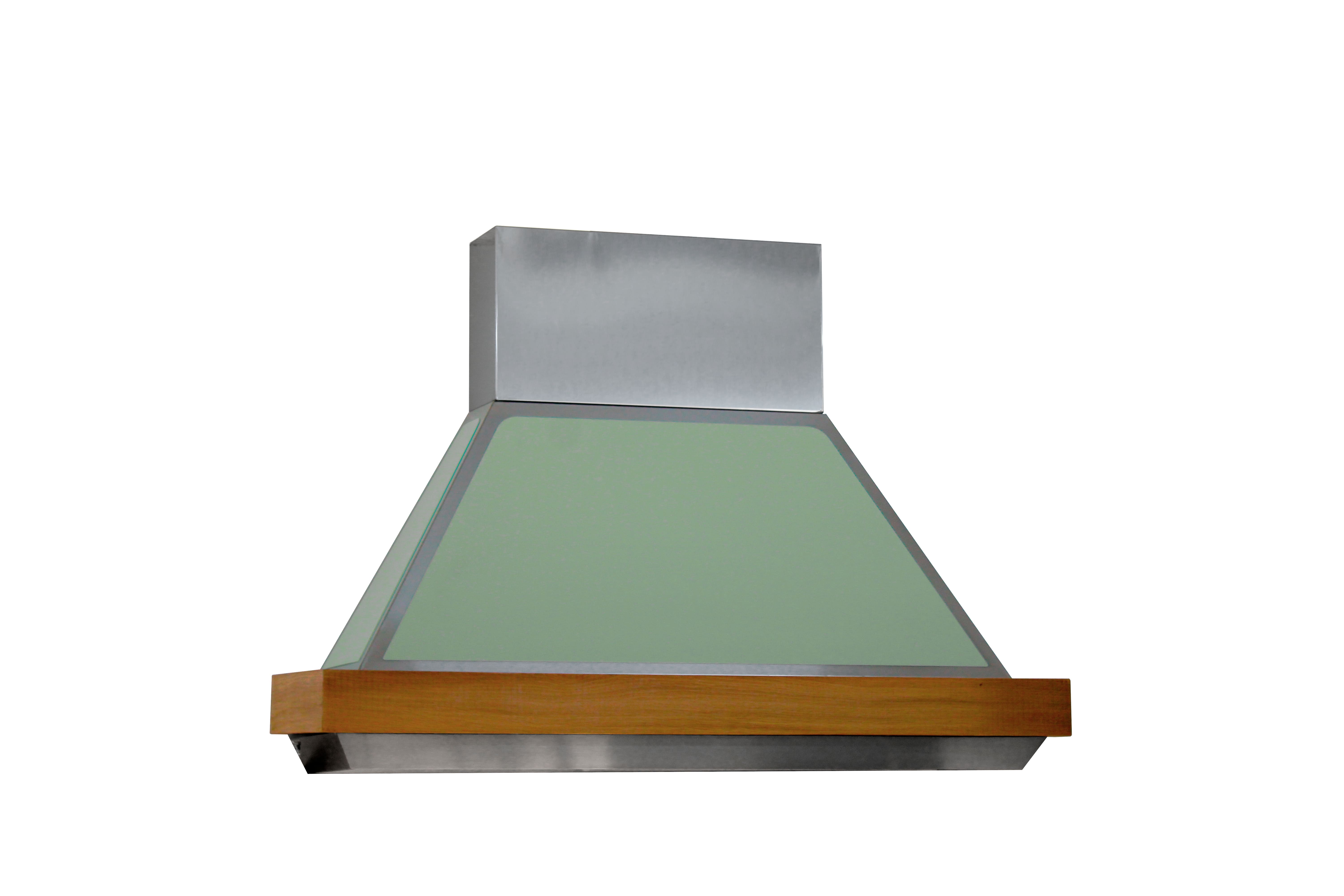 Cappa aspirante con inserto in legno - vista frontale