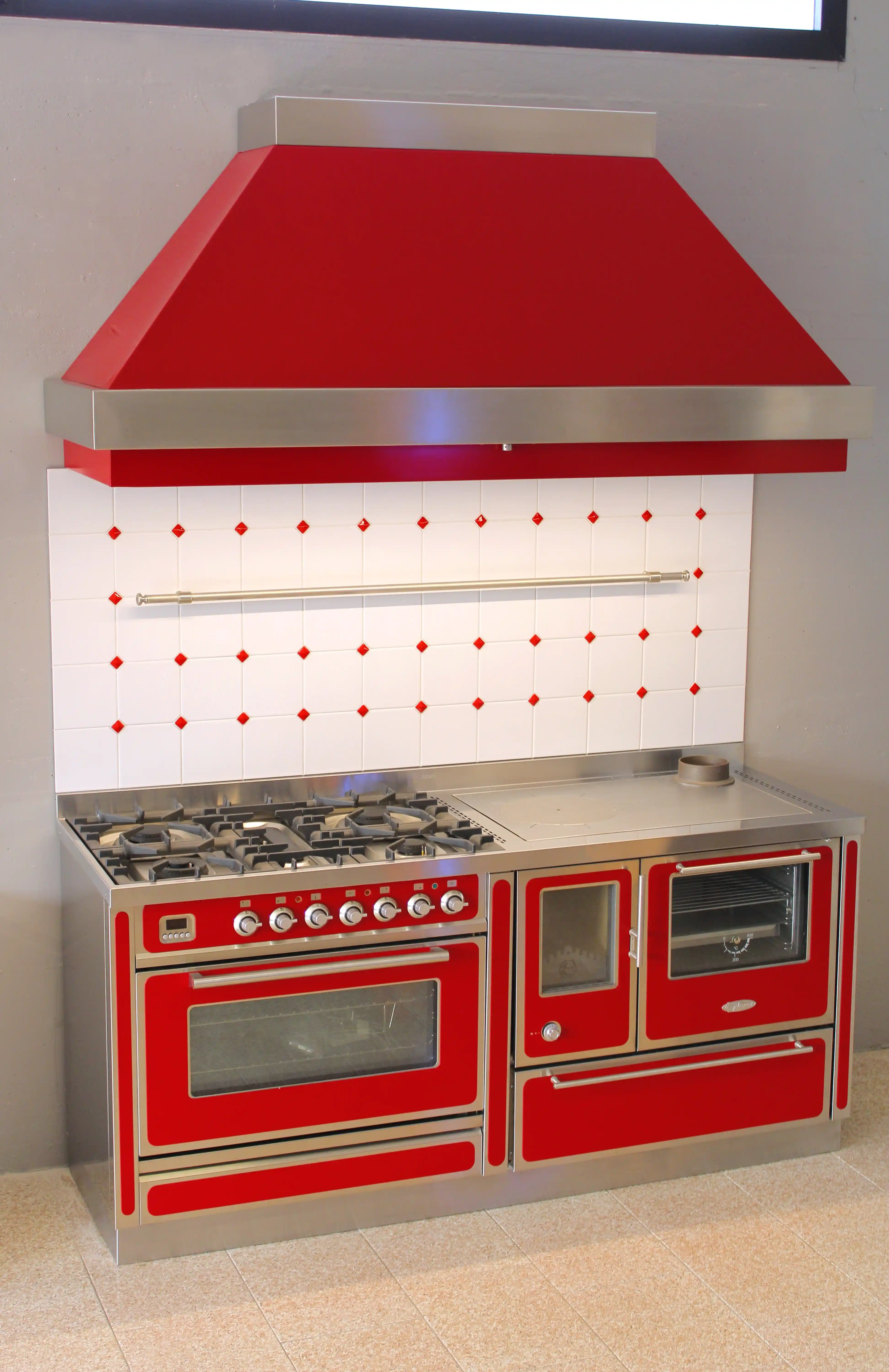 Cucina combinata 180 moderna - Vista laterale
